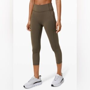 Lululemon Invigorate High-Rise Crop 23" Inseam Dark Olive Green Size 18 NWT